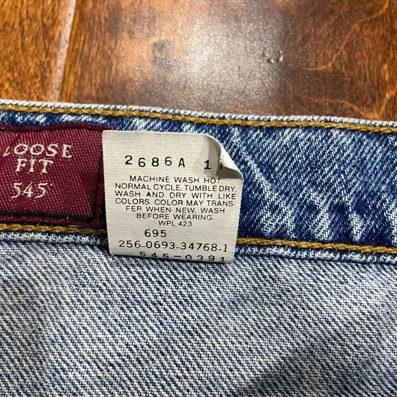 Levi's 545 Loose Fit Vintage 1993 Denim Blue Jeans Gold Tab Men's Size 38 x 30 - Picture 7 of 11